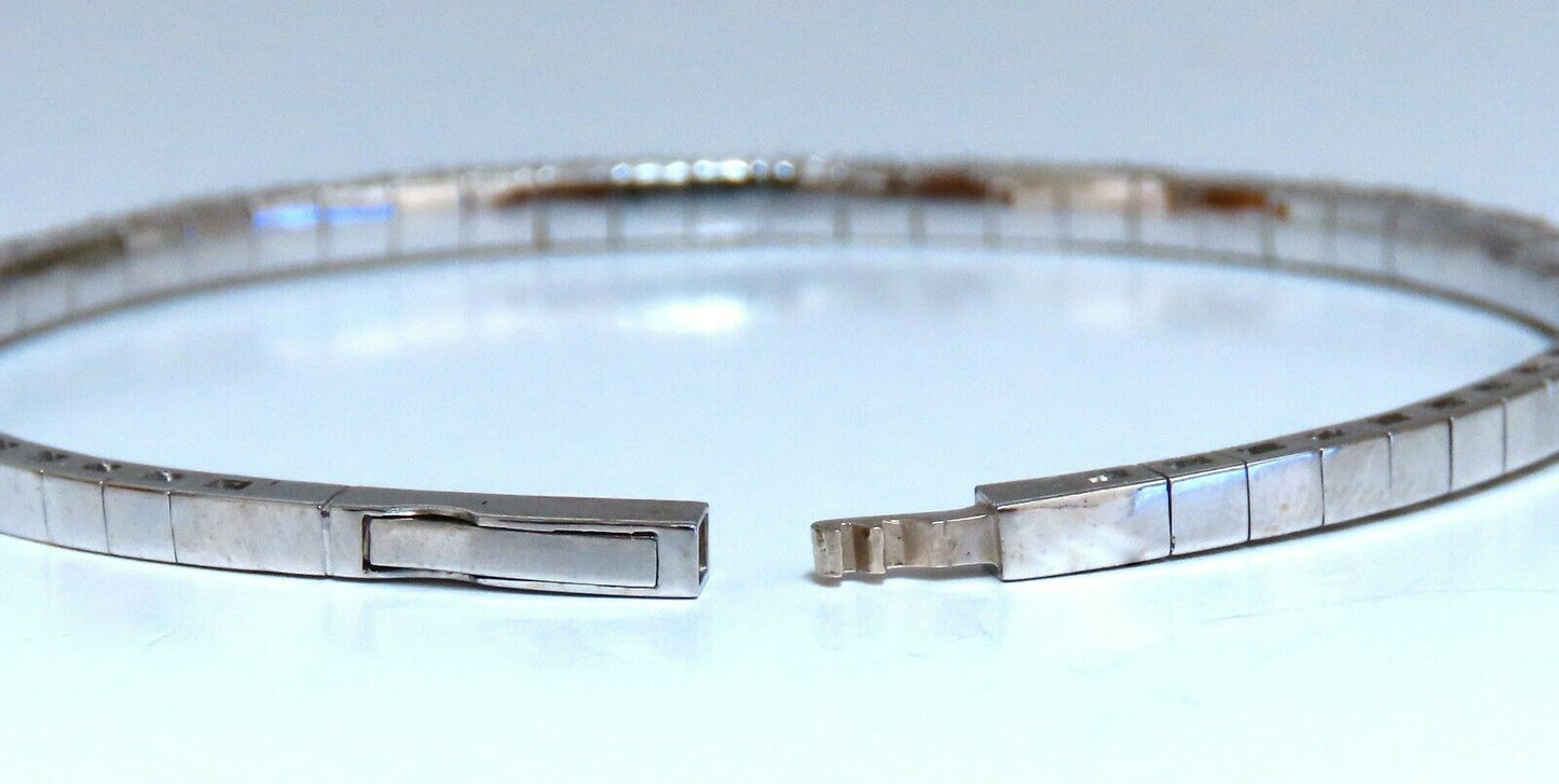 2.90ct Natural Round Diamonds Flexible Tennis Bangle Bracelet 14 Karat