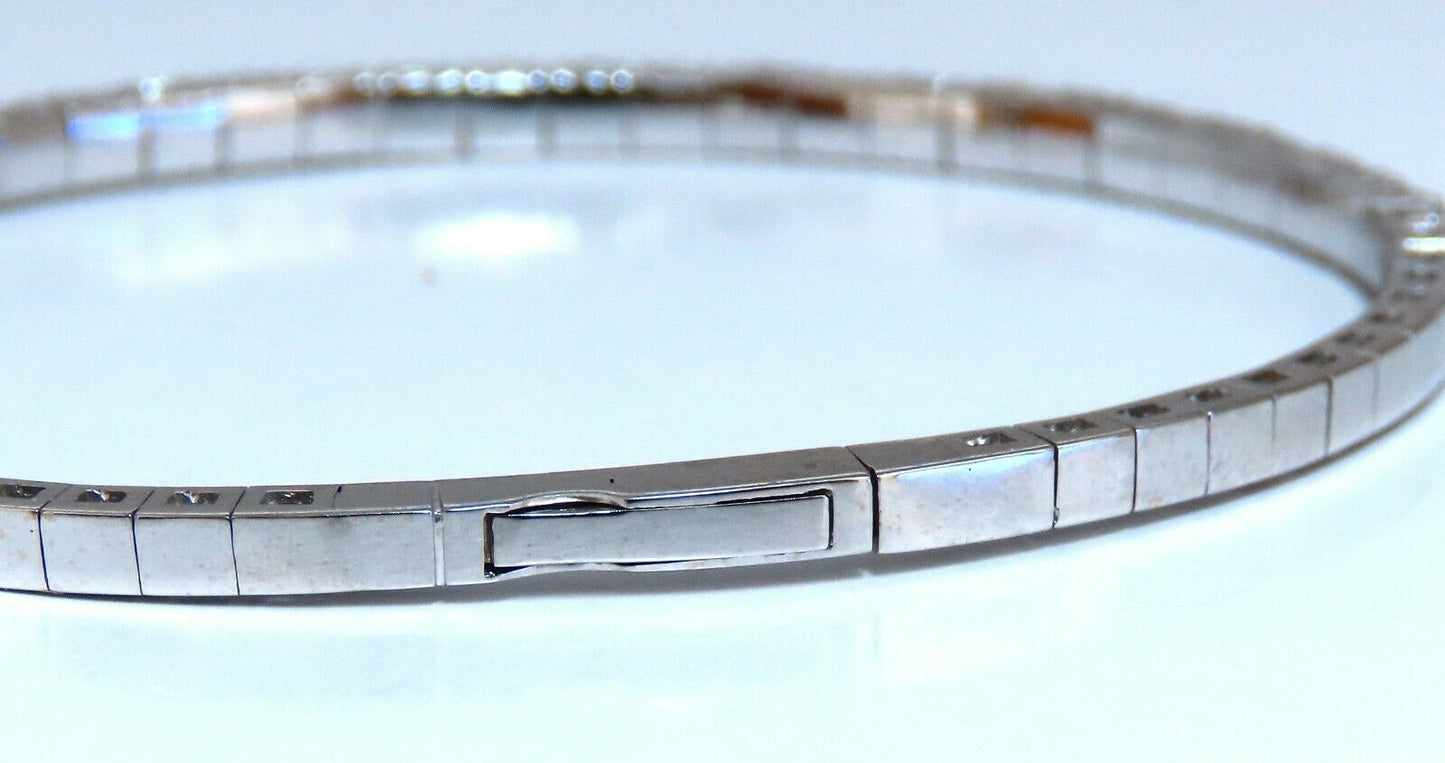2.90ct Natural Round Diamonds Flexible Tennis Bangle Bracelet 14 Karat