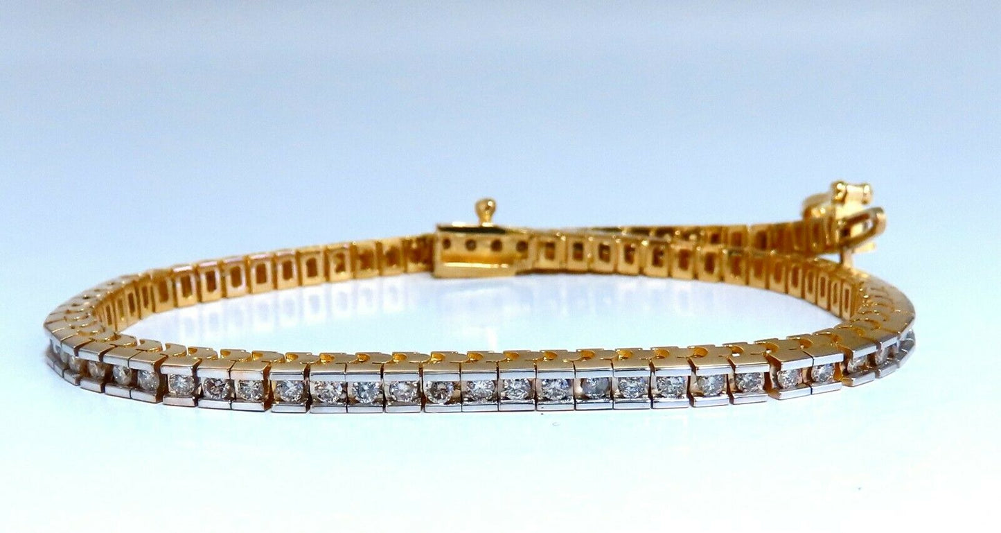 1.40ct Natural Diamonds Tennis Bracelet 14kt Gold Classic Channel Mount