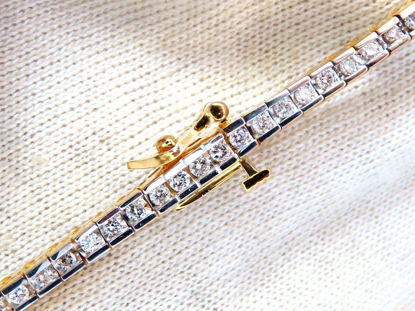 1.40ct Natural Diamonds Tennis Bracelet 14kt Gold Classic Channel Mount