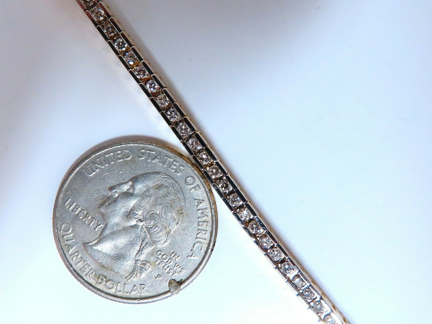 1.40ct Natural Diamonds Tennis Bracelet 14kt Gold Classic Channel Mount
