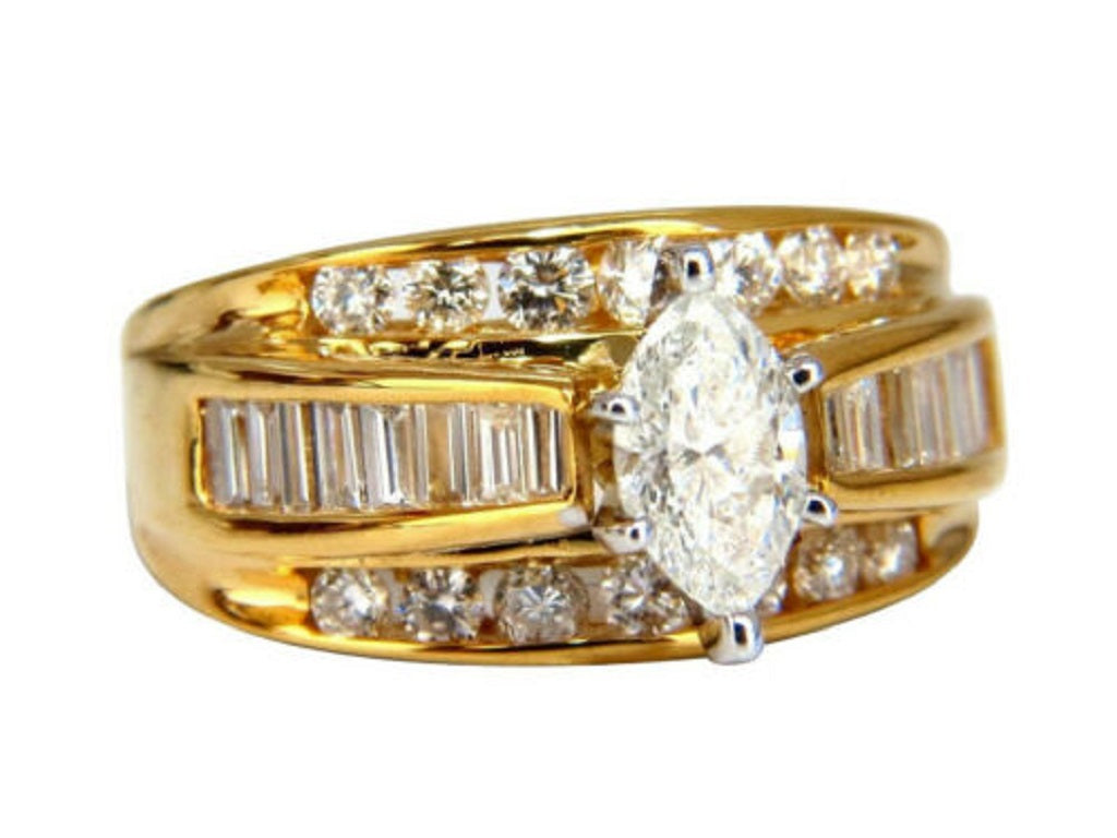 .73ct Natural Marquise Diamond Raised Cathedral Ring 14kt