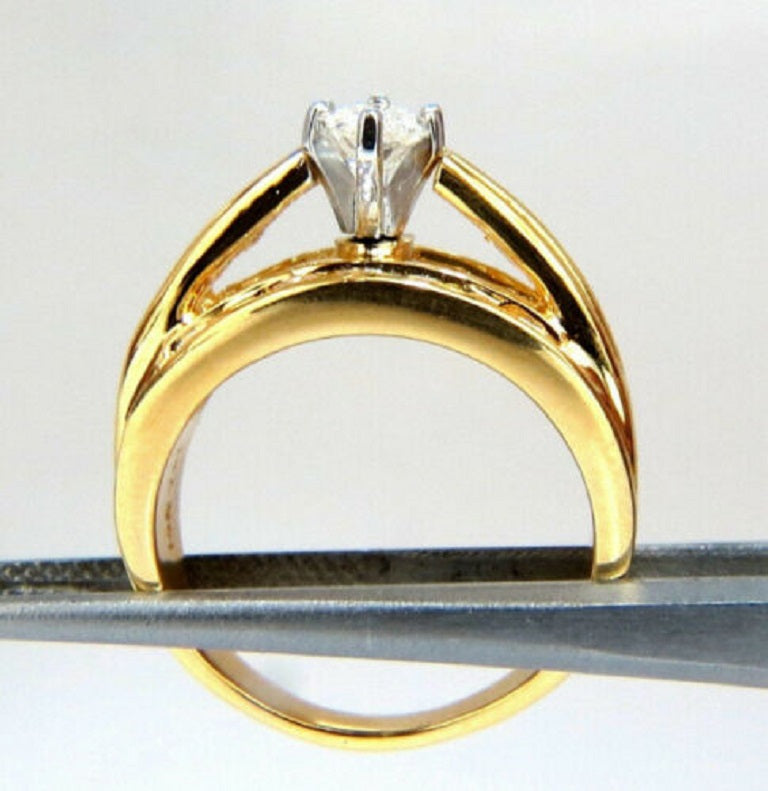 .73ct Natural Marquise Diamond Raised Cathedral Ring 14kt