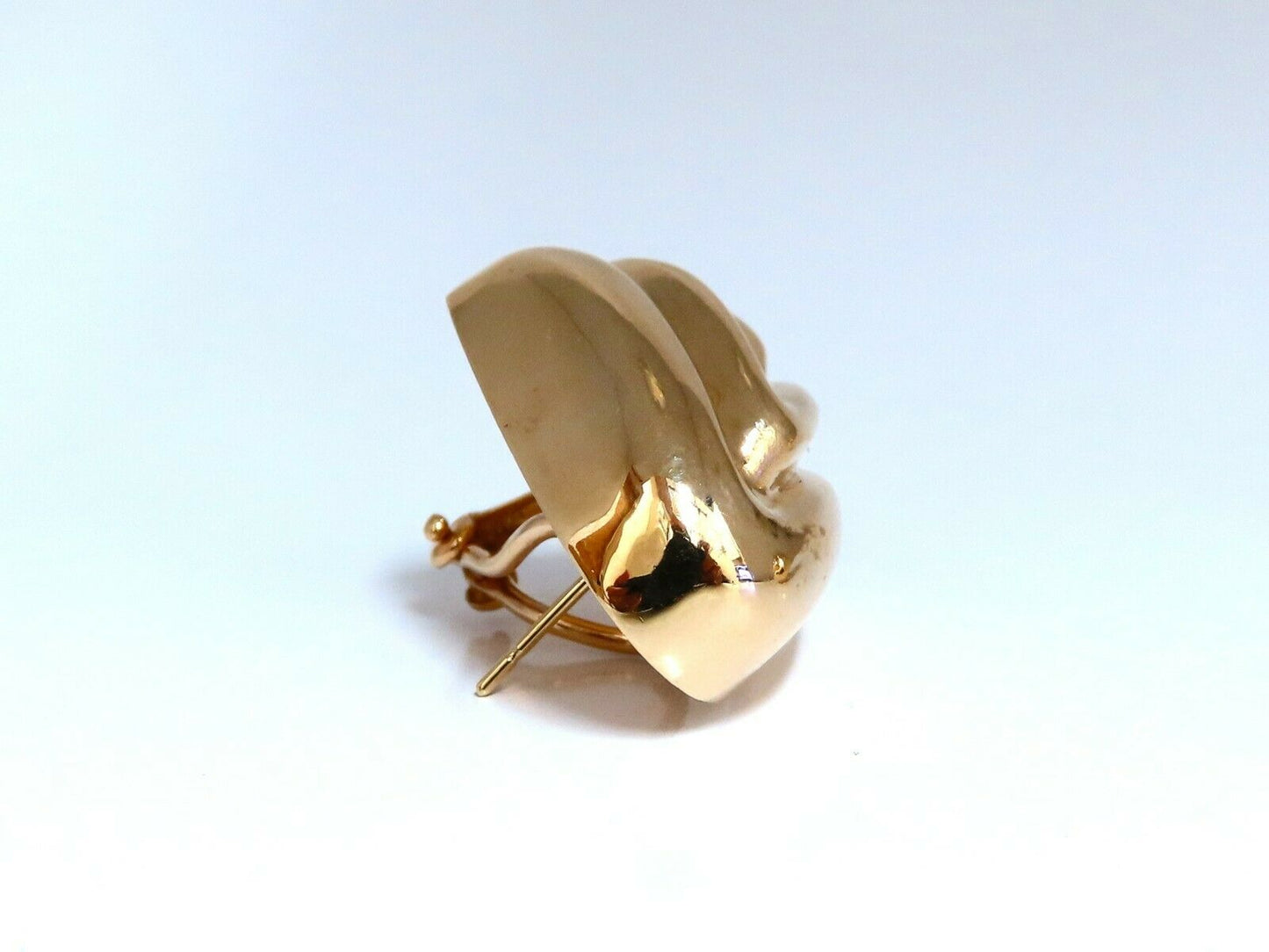 14kt Gold Textured Iconic Clip Earrings & Omega