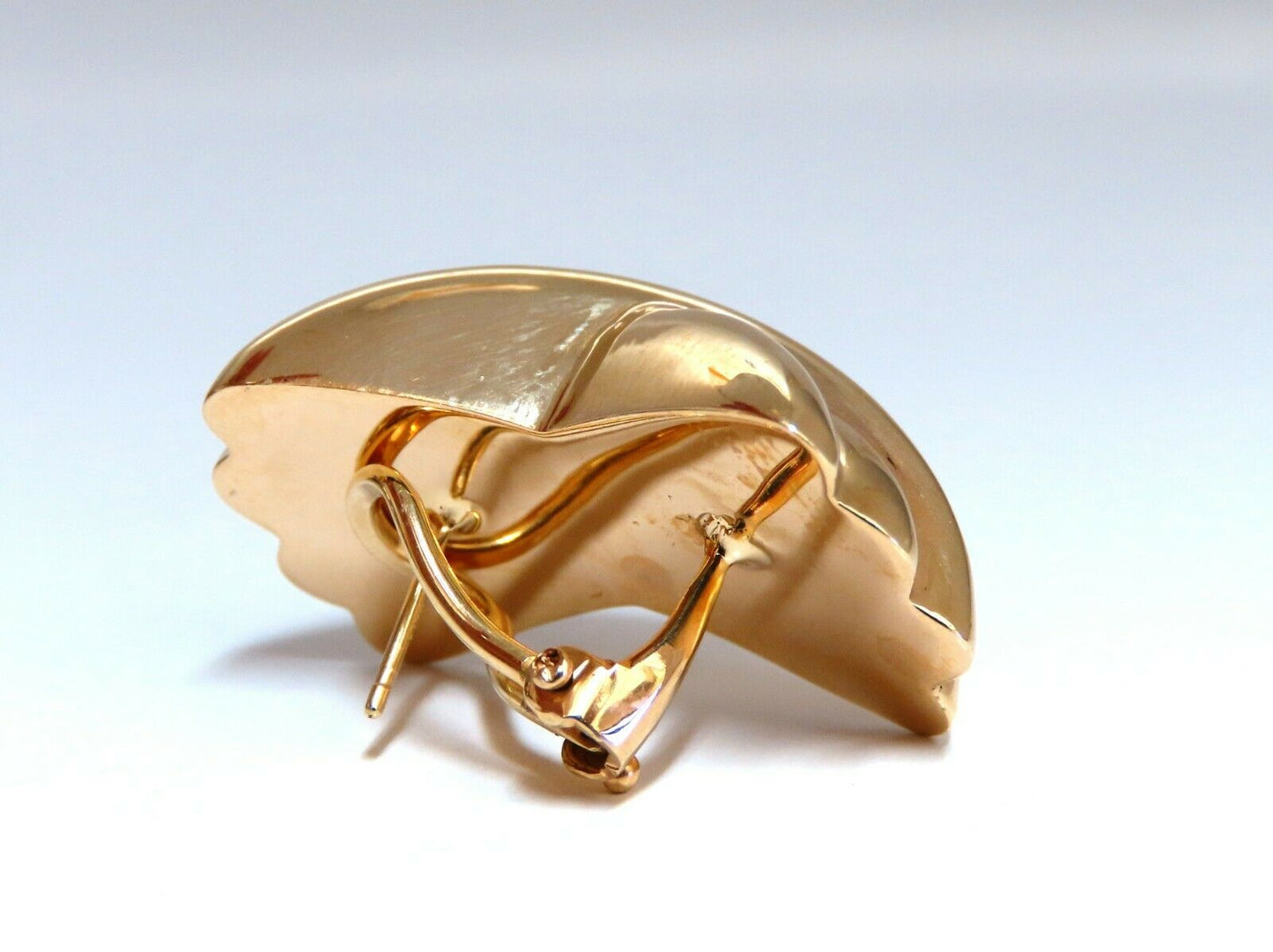 14kt Gold Raised X Clip Earrings Elongated