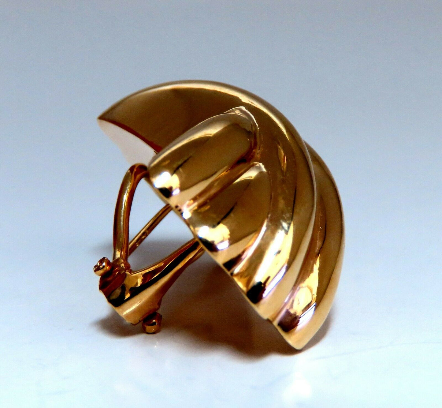 14kt Gold Raised X Clip Earrings Elongated
