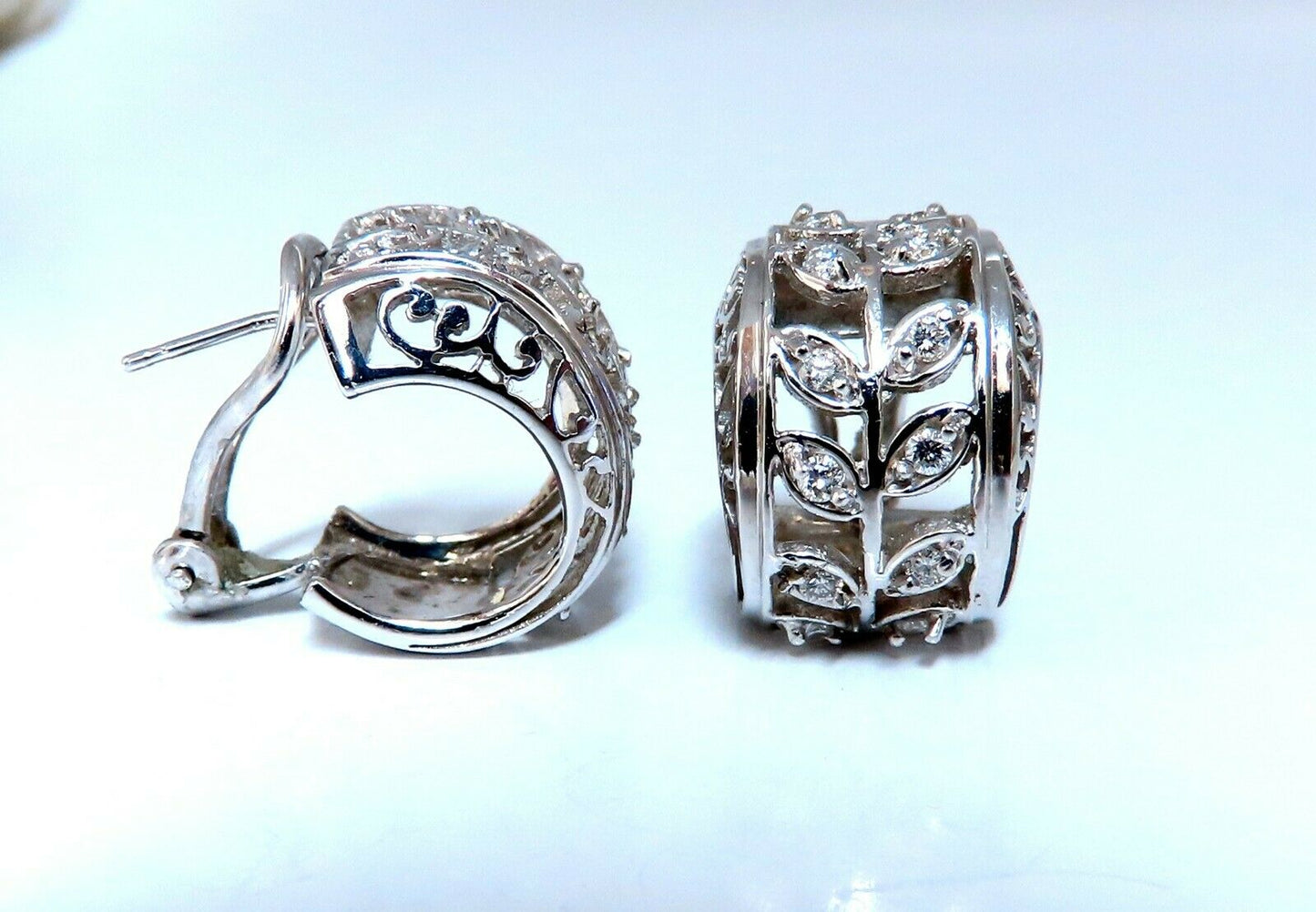 .52ct Diamonds Gilt Wide Huggie Hoop Earrings 14kt gold