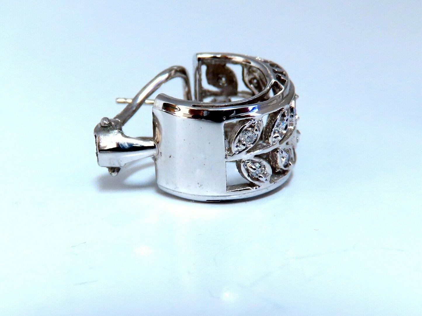 .52ct Diamonds Gilt Wide Huggie Hoop Earrings 14kt gold