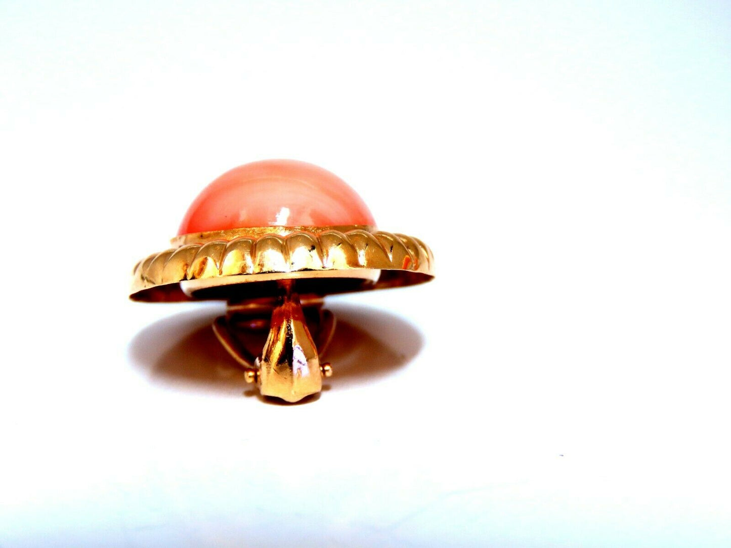 20mm Natural Coral Clip Earrings 14kt