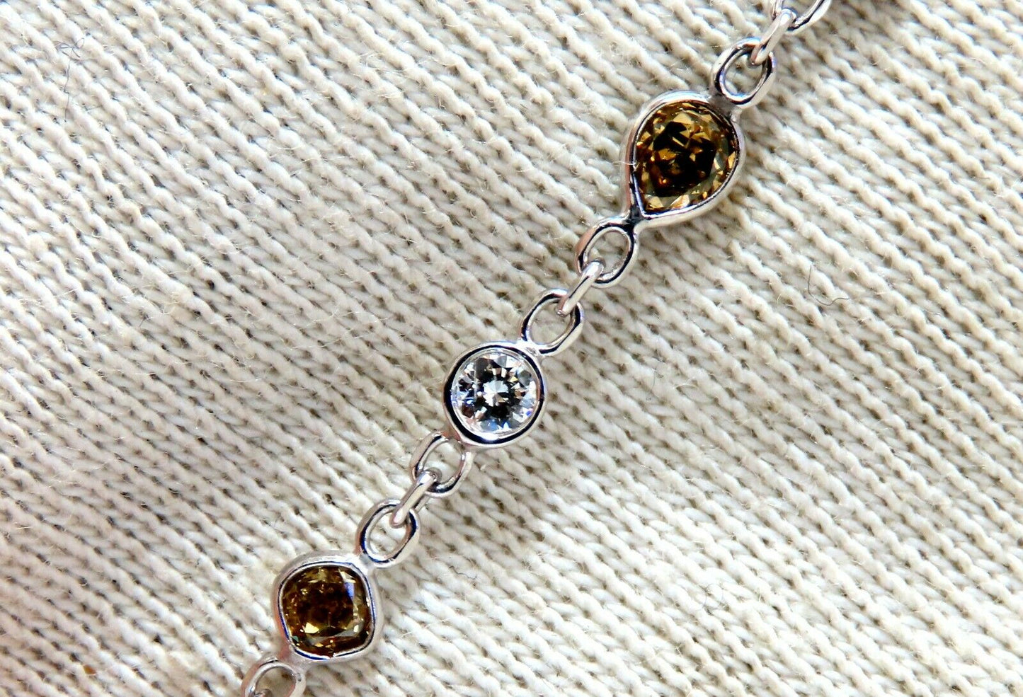 11.16ct Natural Multicolored Fancy Colored Diamonds Yard Necklace 14kt
