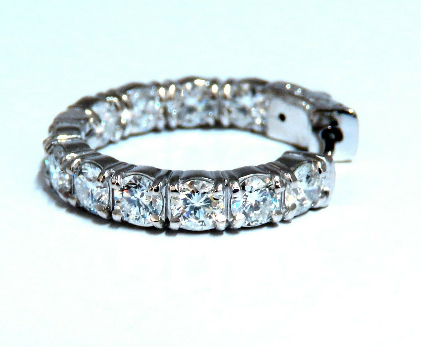 3.93ct Natural Diamond Hoop Earrings 14 Karat