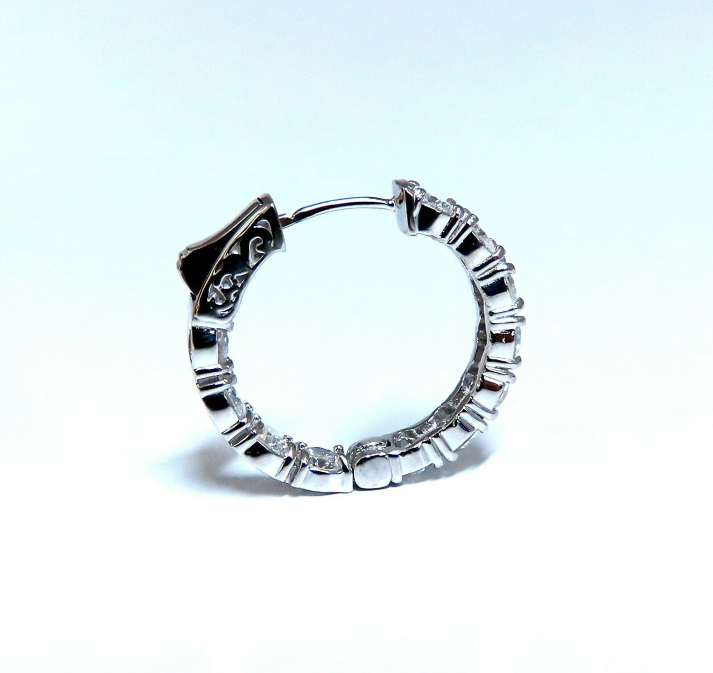 3.93ct Natural Diamond Hoop Earrings 14 Karat