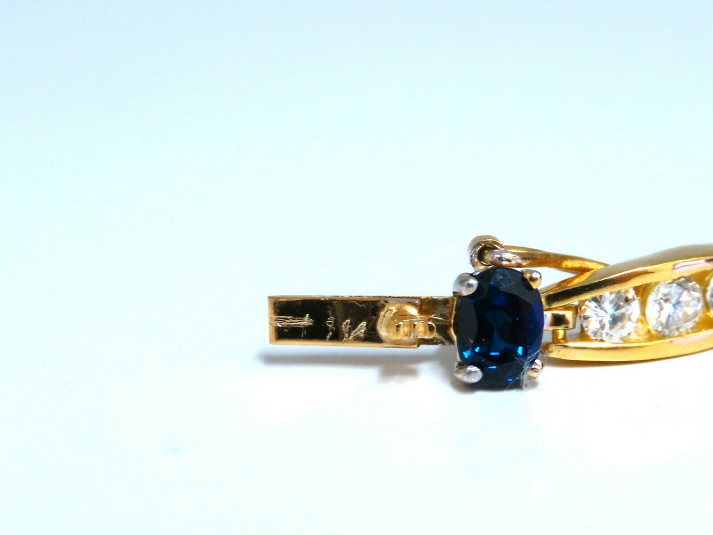 8.50ct natural Vivid royal blue sapphires diamond bracelet 14 Karat