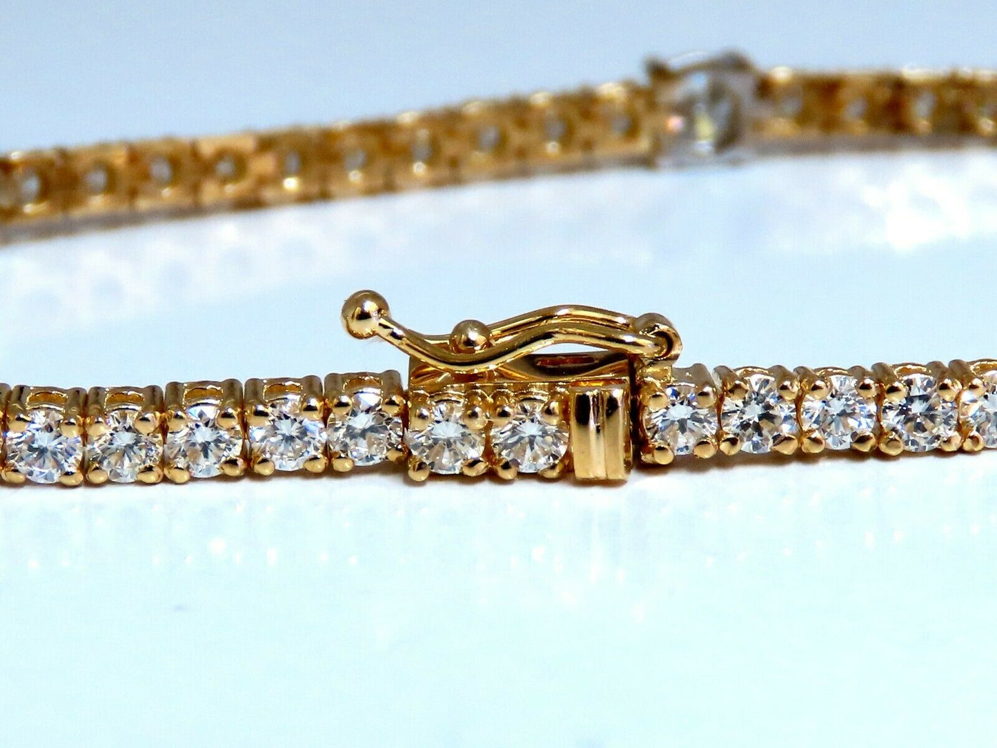 4.51ct Natural Diamonds Tennis Bracelet 14kt Gold Classic Station Alternate