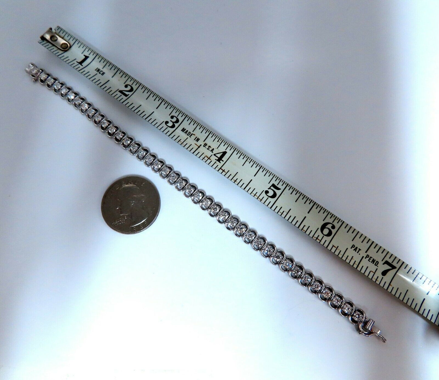 3.80ct Natural Diamonds InterLink Tennis Bracelet 14kt Gold