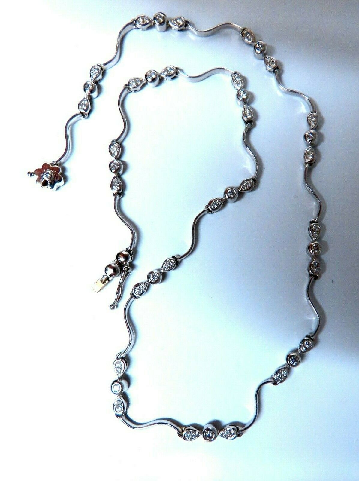 1.90ct Natural Diamonds Eternity Floral Wreath Diamonds Necklace 14kt