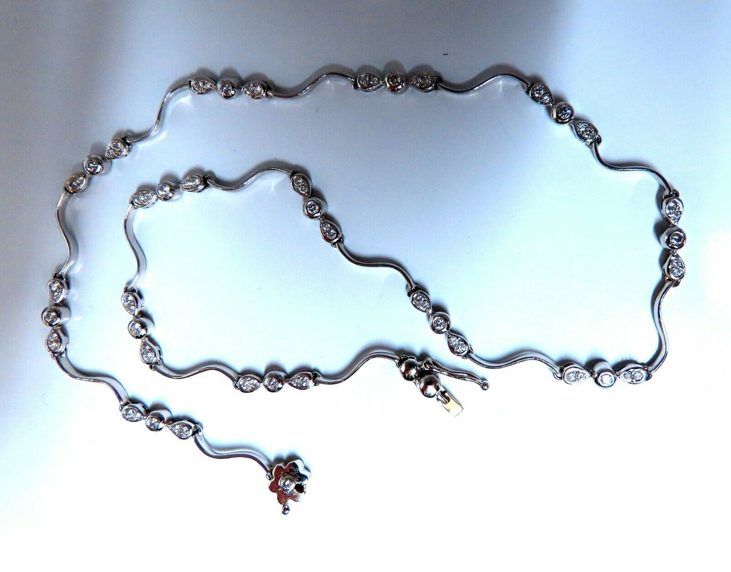 1.90ct Natural Diamonds Eternity Floral Wreath Diamonds Necklace 14kt