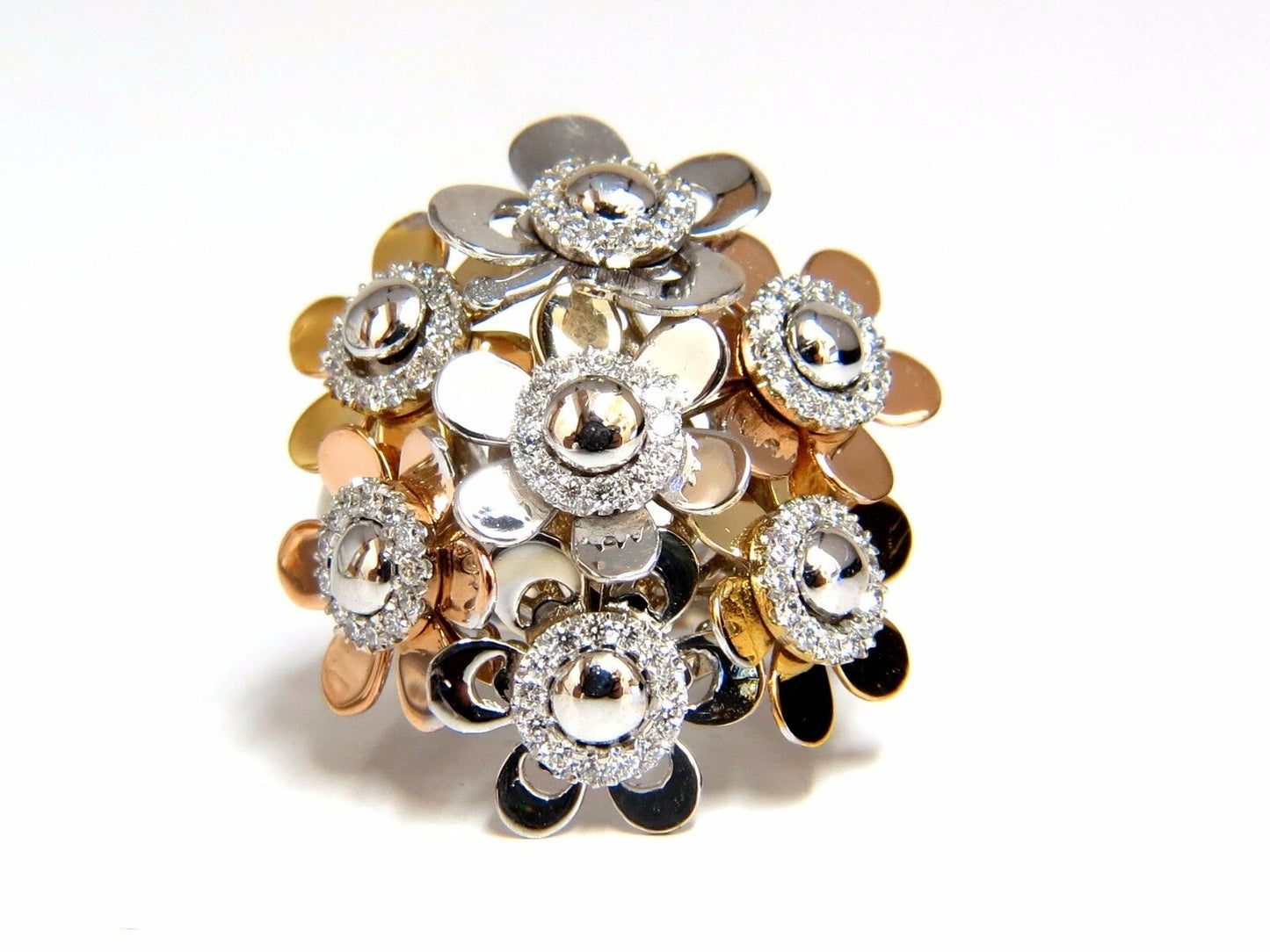 .86ct Floating Turning Flower Petals Ring 18kt Cocktail Bundle