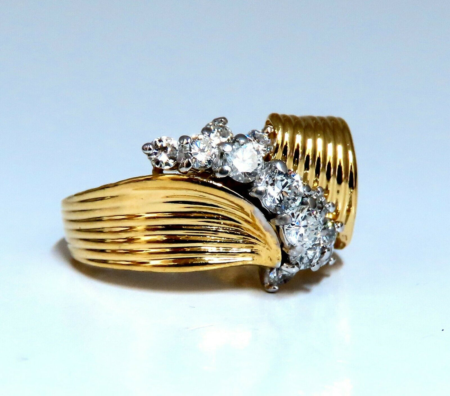 .80ct Natural Round Diamonds Regency Knot Ring 18kt