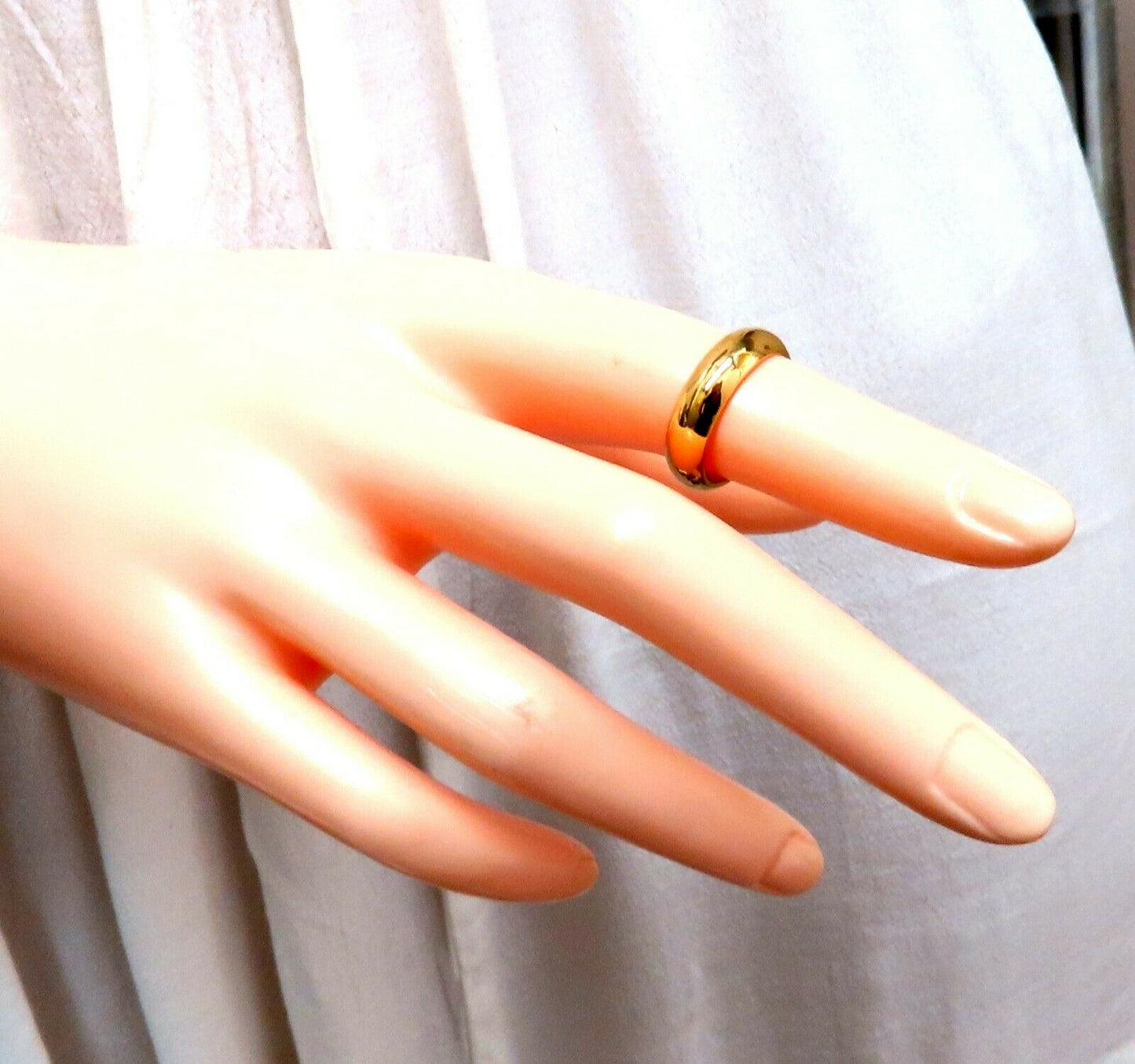 5.1mm Classic 14kt Gold Band Semi Domed High Shine