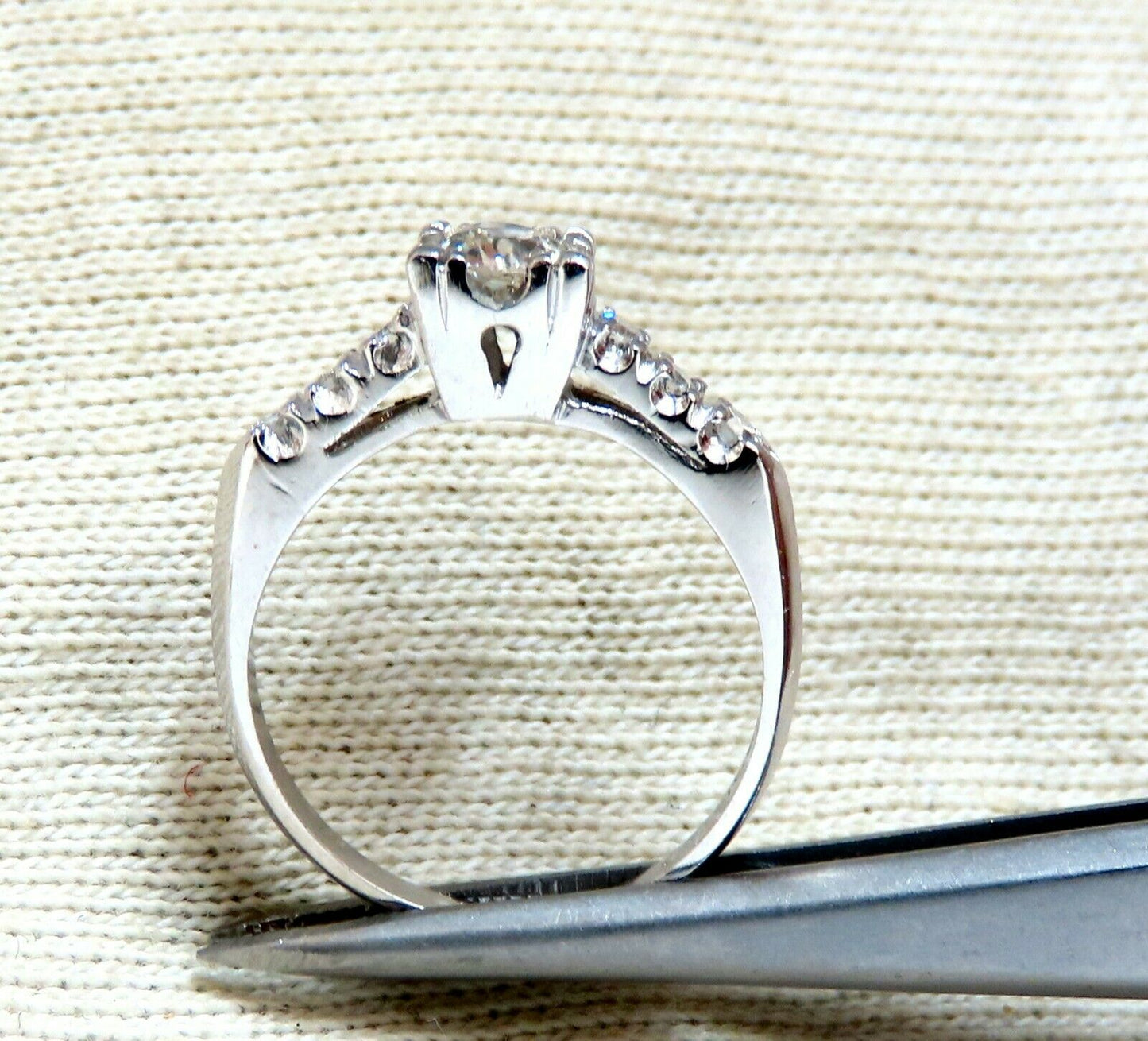 .66ct Natural Diamonds Cathedral Ring Platinum Vintage Restored