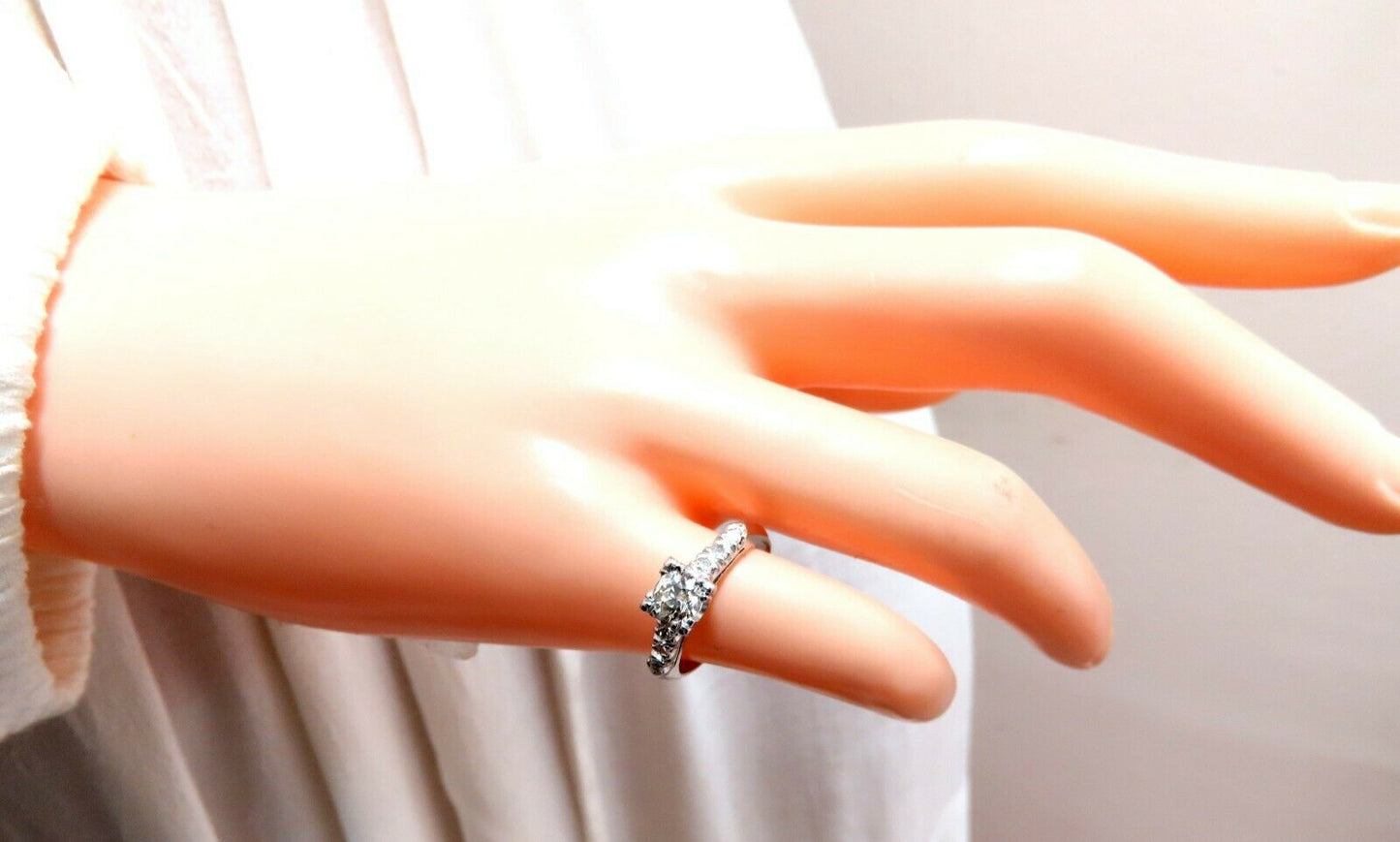 .66ct Natural Diamonds Cathedral Ring Platinum Vintage Restored