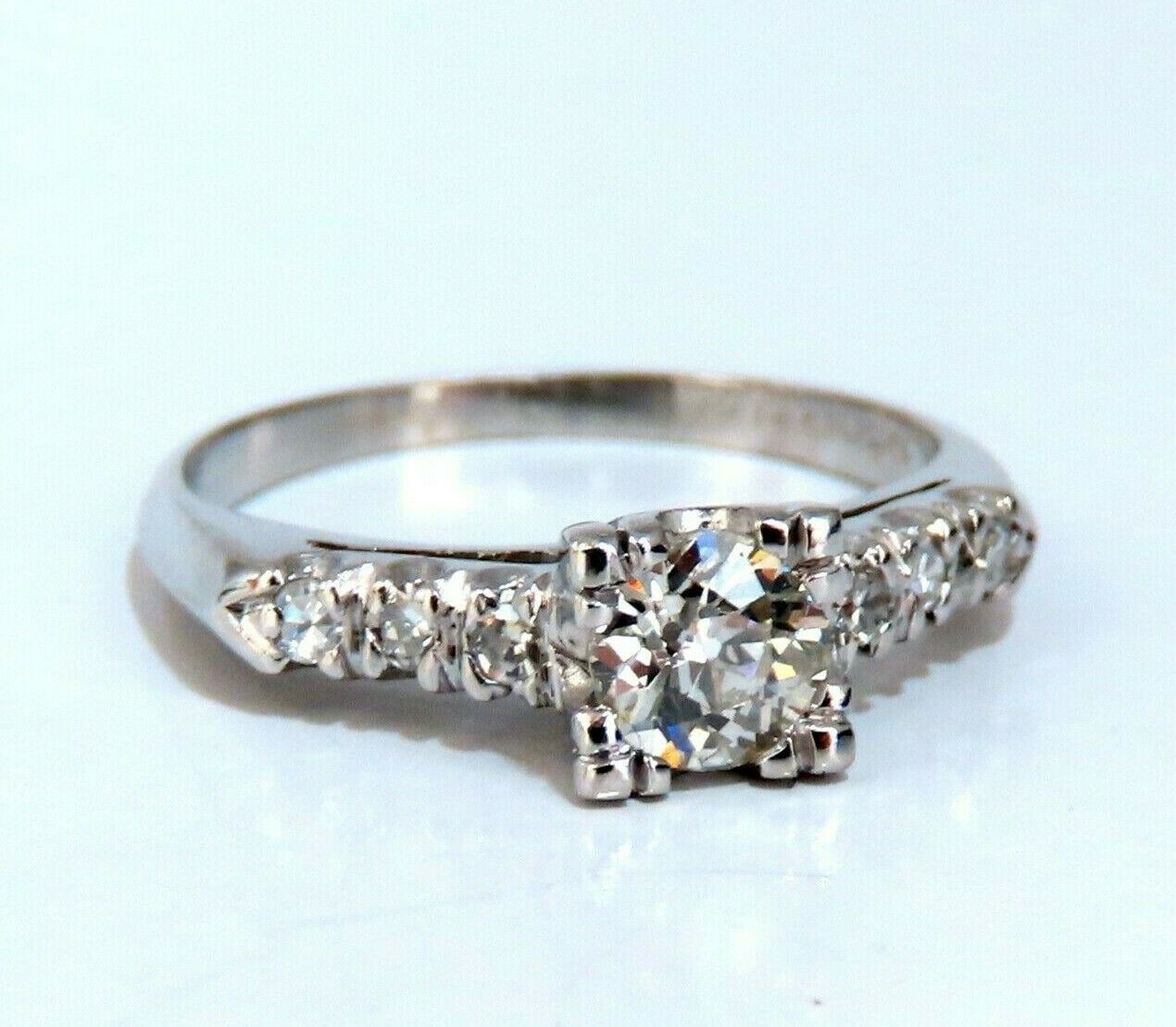 .66ct Natural Diamonds Cathedral Ring Platinum Vintage Restored