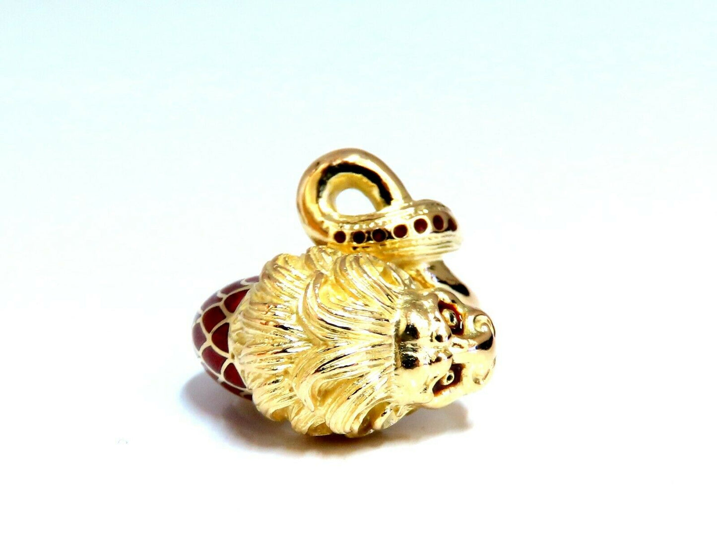 18kt Lion Wrap Enamel Ring