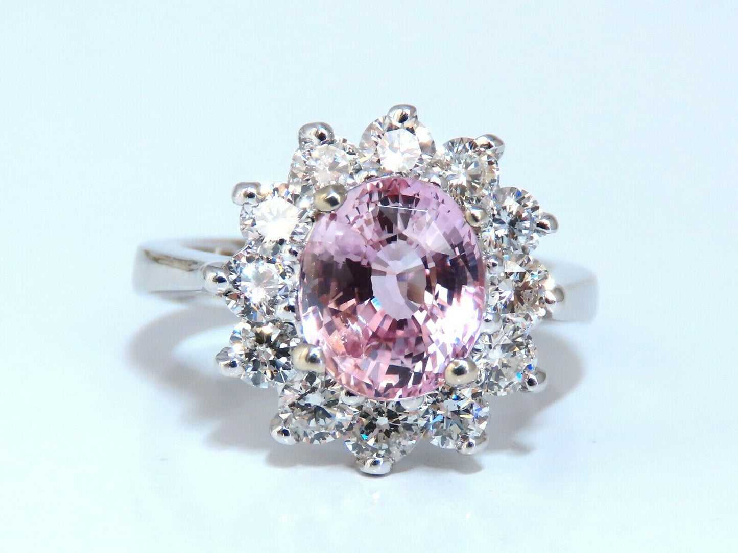 GIA Certified 3.58ct Natural Padparadscha Pink Sapphire Diamond Ring Fine