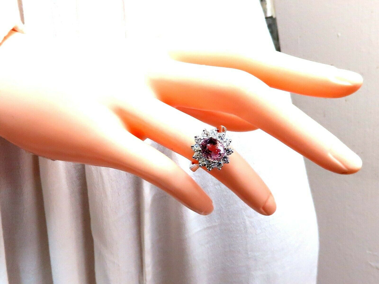 GIA Certified 3.58ct Natural Padparadscha Pink Sapphire Diamond Ring Fine