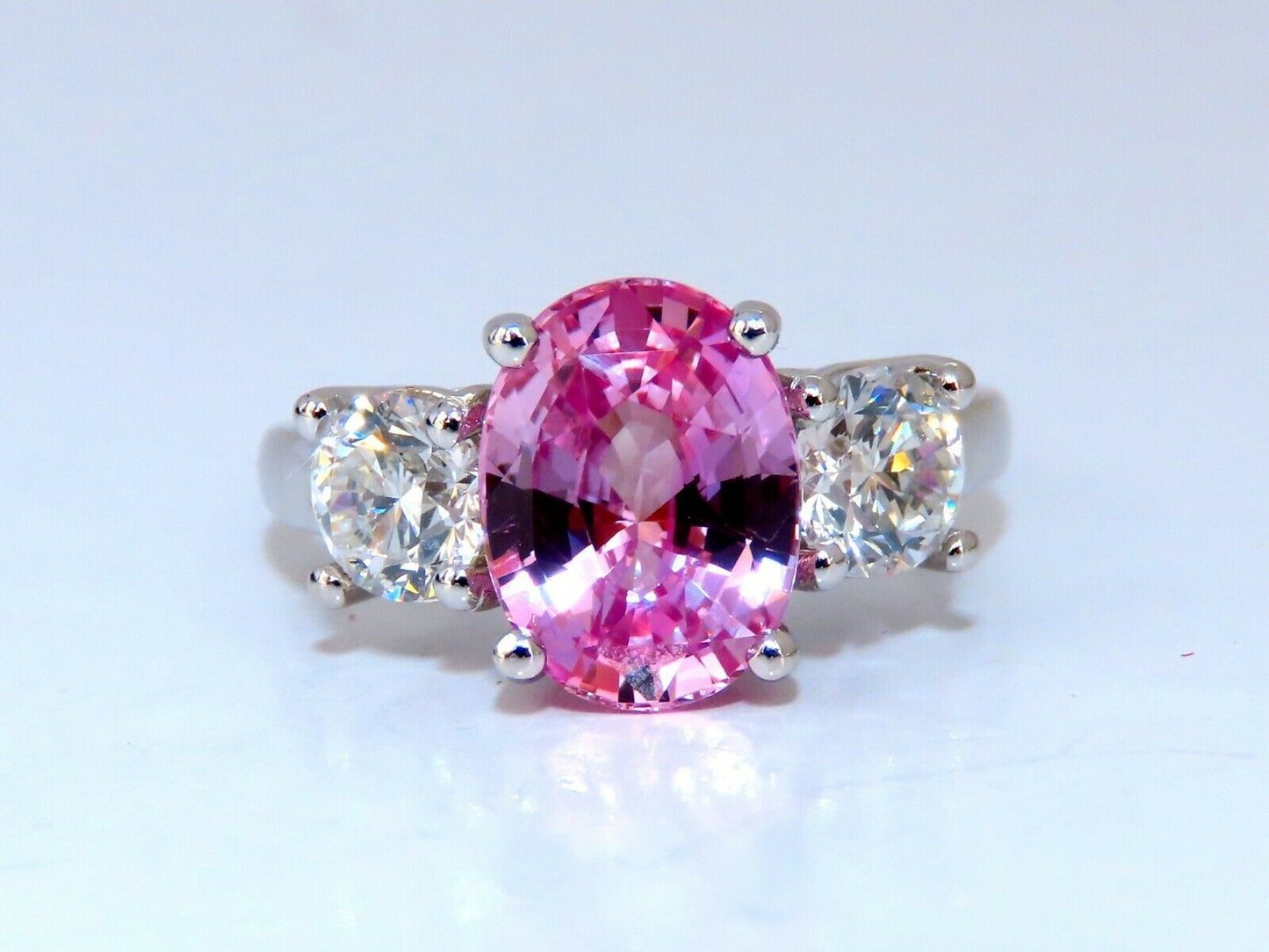 GIA Certified 3.66ct Natural Pink Sapphire Diamonds Ring 14kt Classic 3