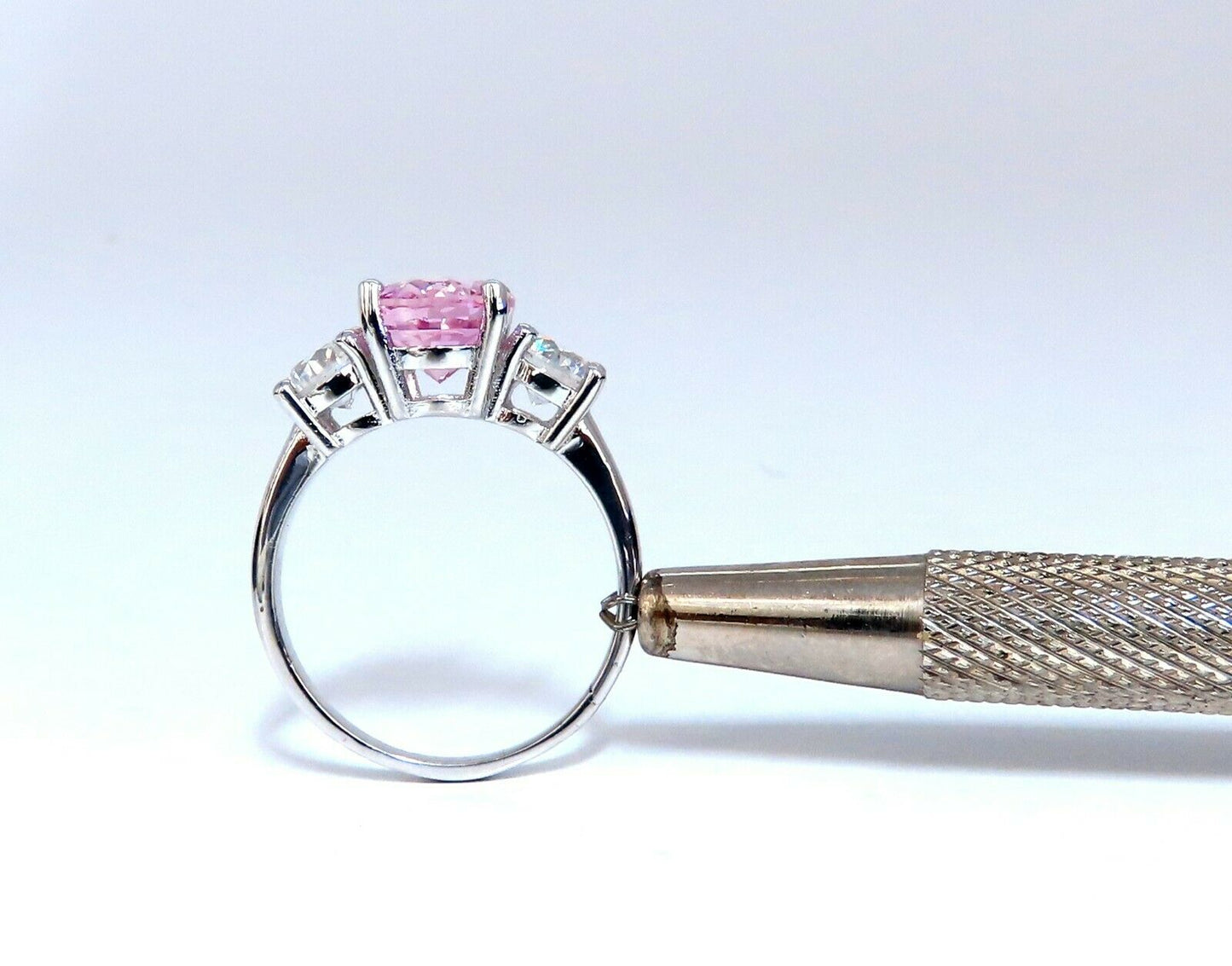 GIA Certified 3.66ct Natural Pink Sapphire Diamonds Ring 14kt Classic 3