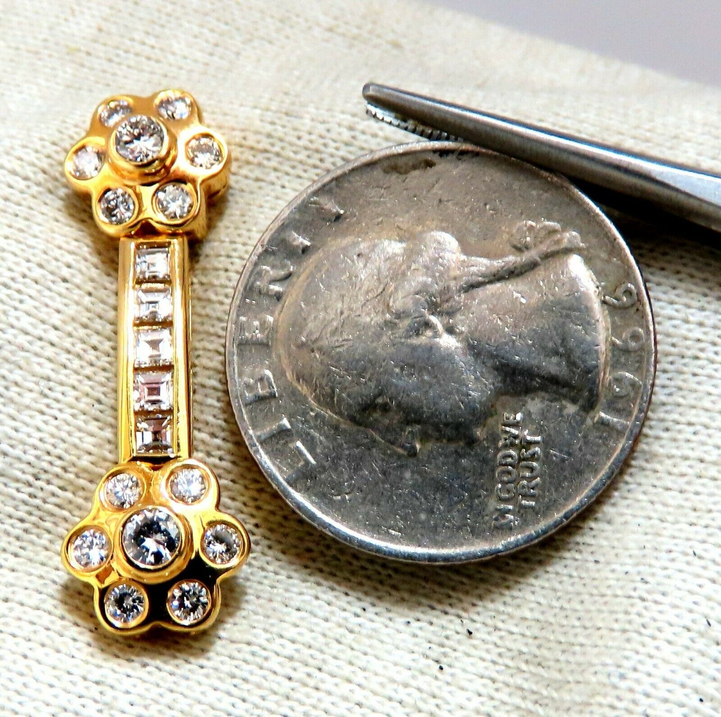 1.80ct Natural Round Diamond mini hoop earrings 14kt yellow gold Dime