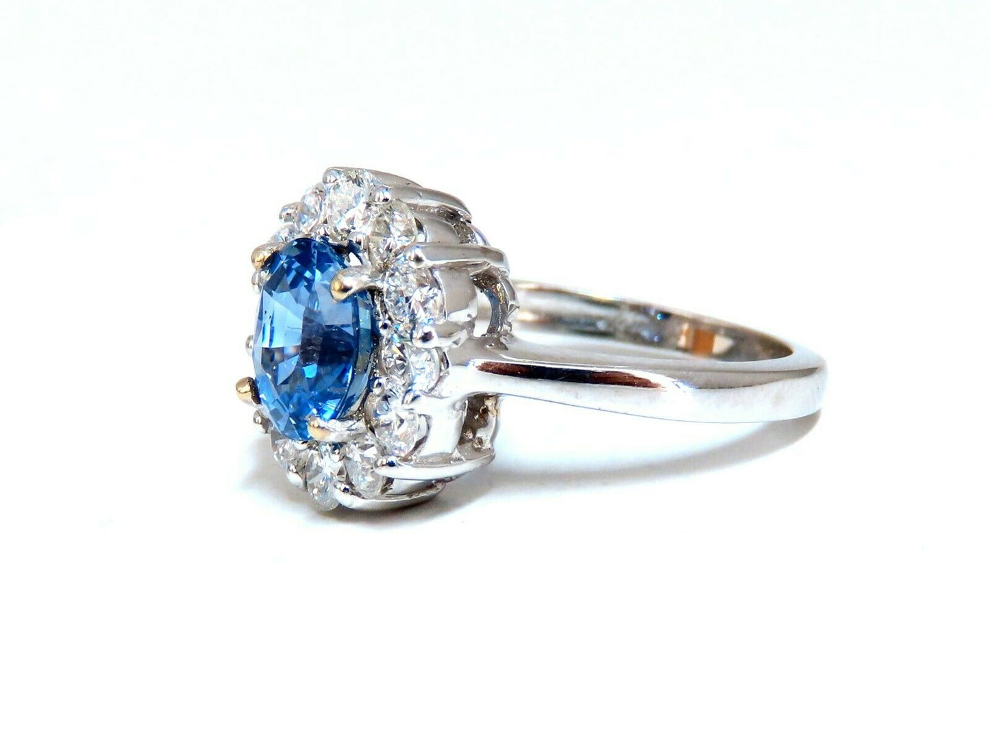GIA Certified 2.07ct Natural No Heat Sapphire Diamond Ring Unheated 18 Karat