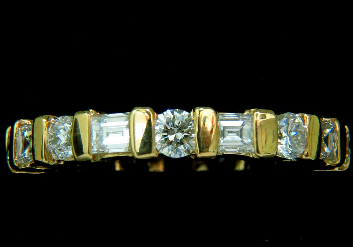 1.50CT Diamond Eternity Band Baguette Rounds 14KT