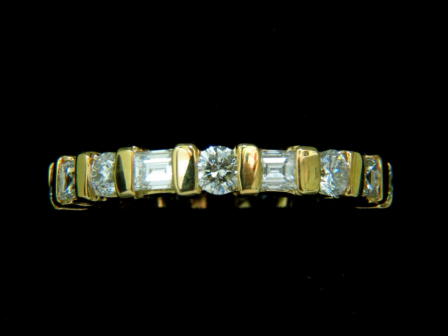 1.50CT Diamond Eternity Band Baguette Rounds 14KT
