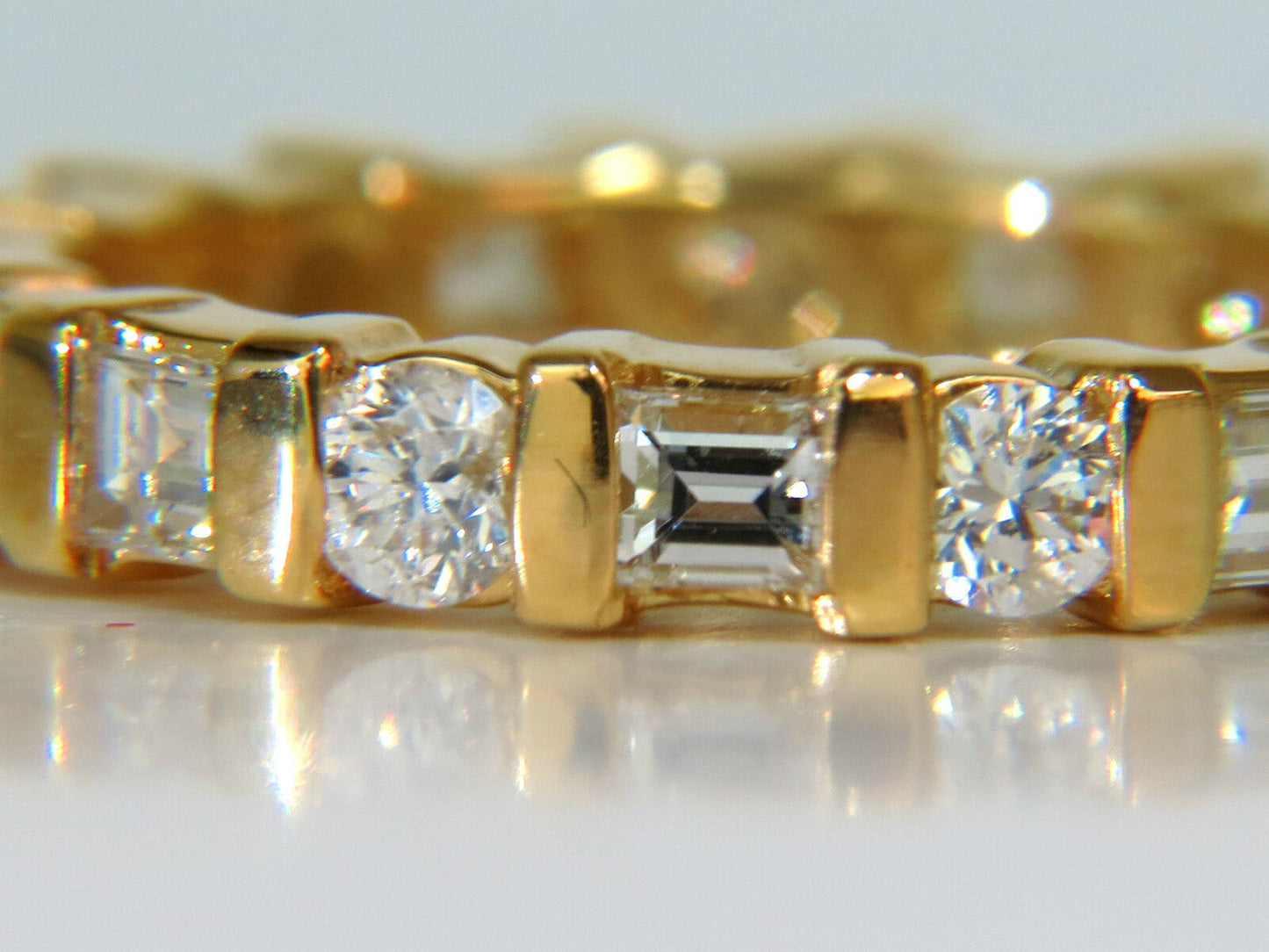 1.50CT Diamond Eternity Band Baguette Rounds 14KT