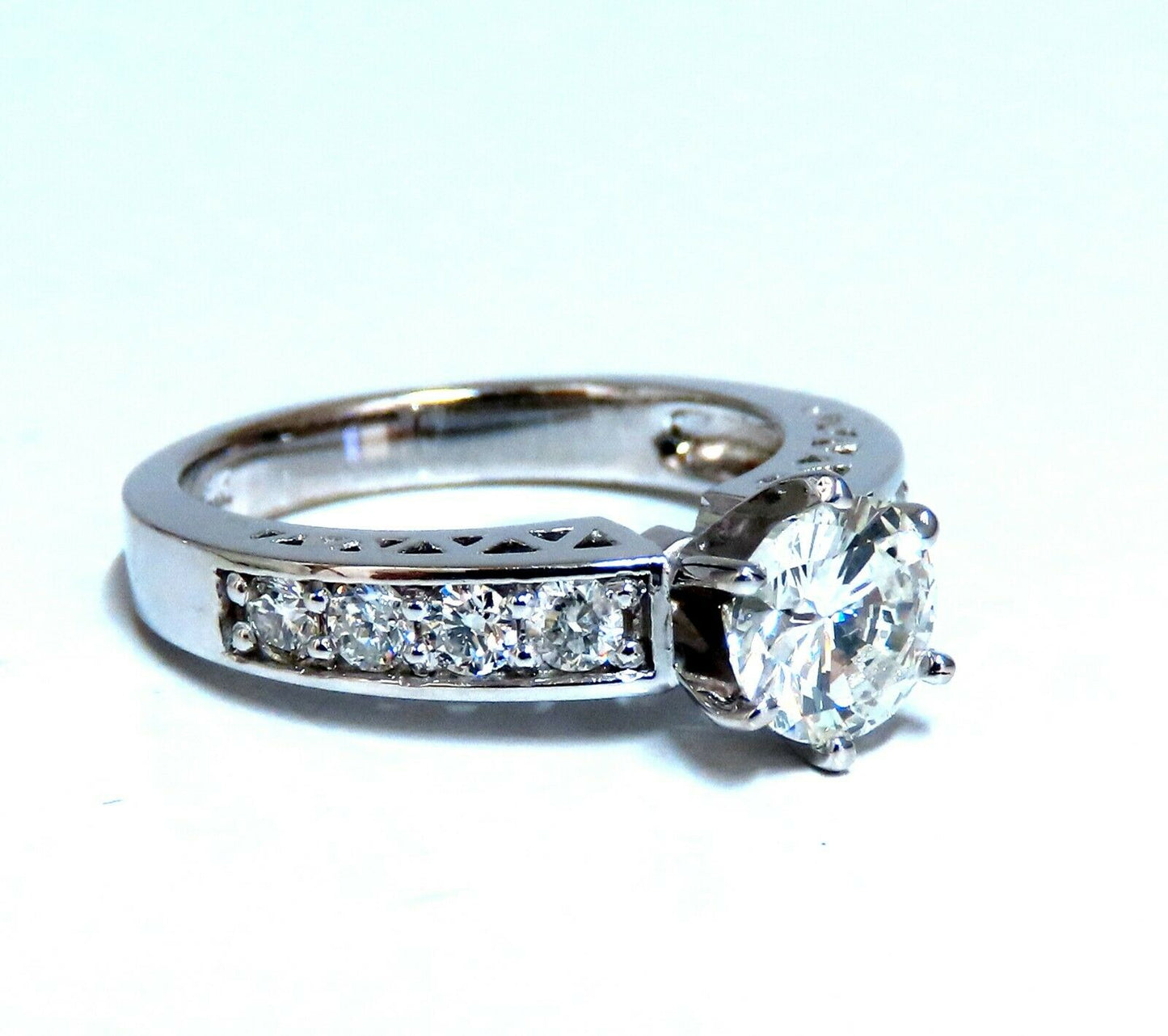 GIA certified 1.01ct Round Diamond Ring & Band 14kt