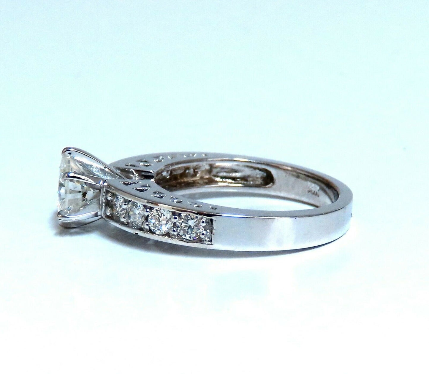 GIA certified 1.01ct Round Diamond Ring & Band 14kt