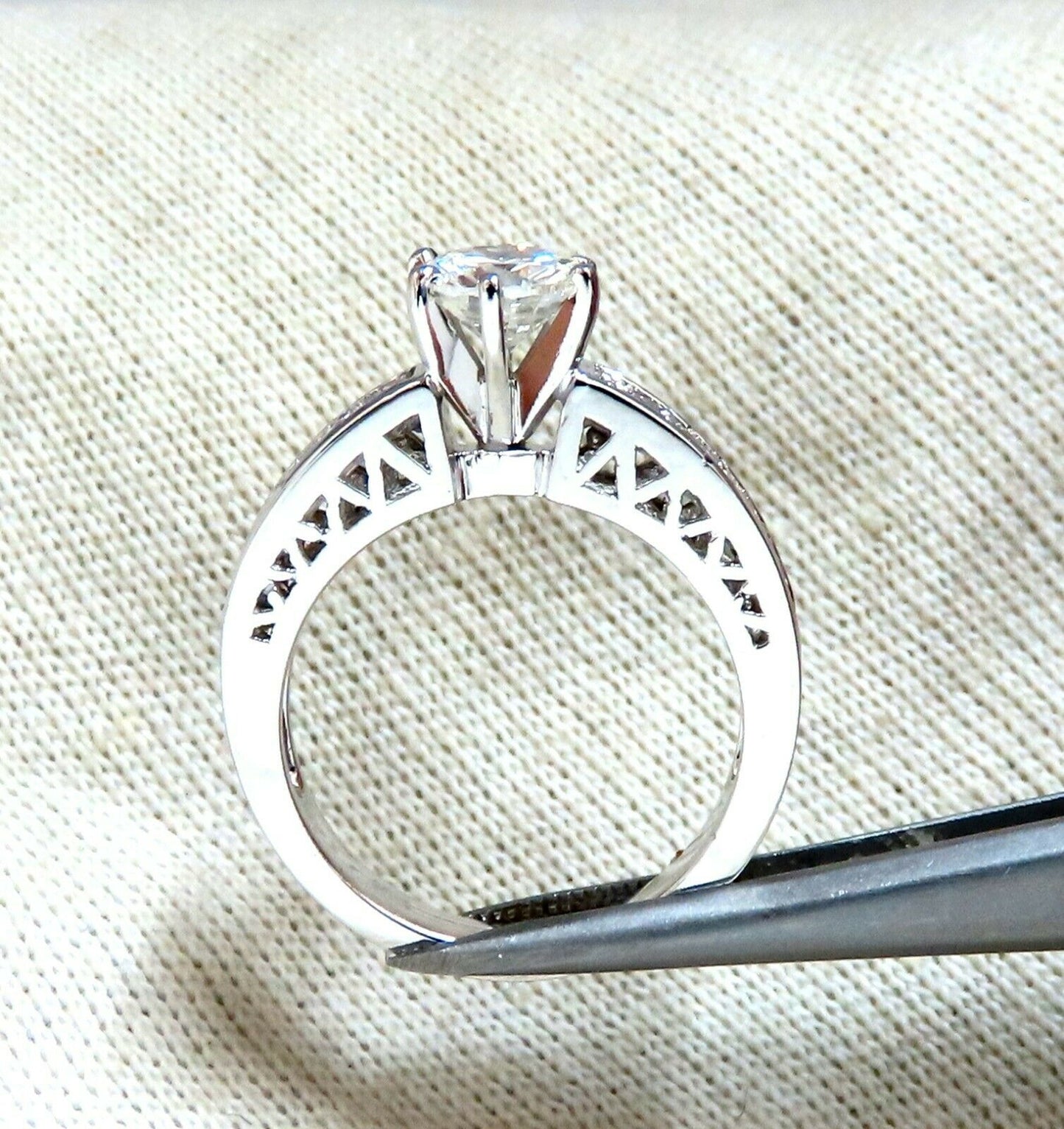GIA certified 1.01ct Round Diamond Ring & Band 14kt