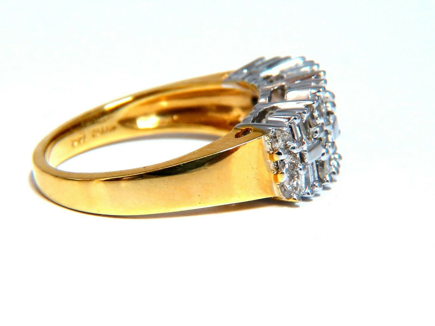 1.35ct Natural Baguette & Rounds Diamonds Band 14kt.