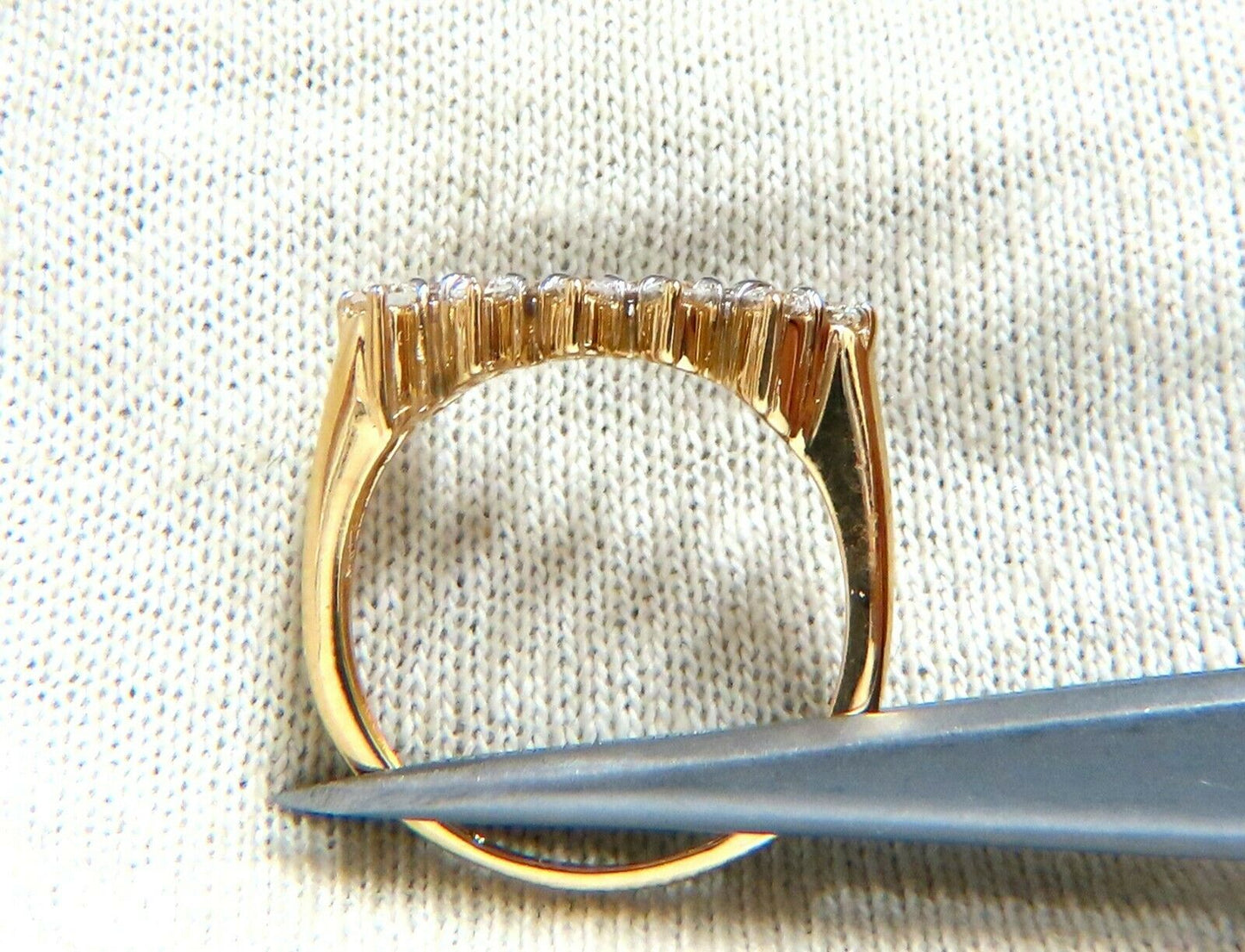 .50ct Natural Staggered Lay Diamonds Flat Band 14kt
