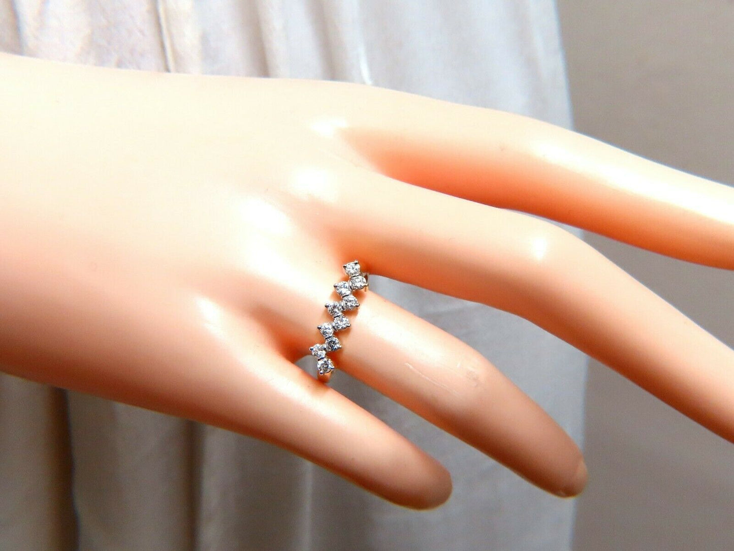 .50ct Natural Staggered Lay Diamonds Flat Band 14kt