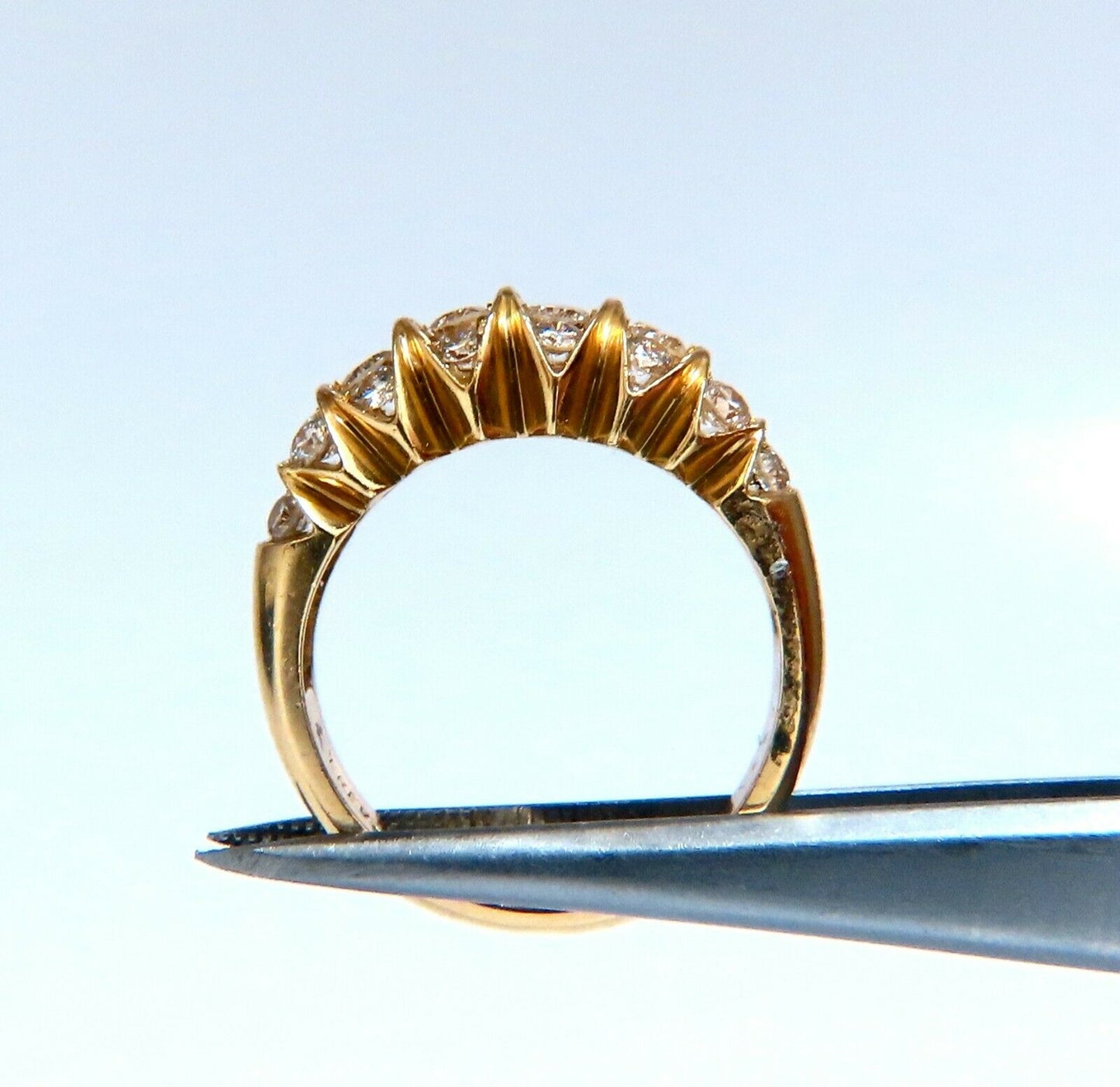 .85ct Natural Round Diamonds Watermelon Wedge Band 14kt Gold