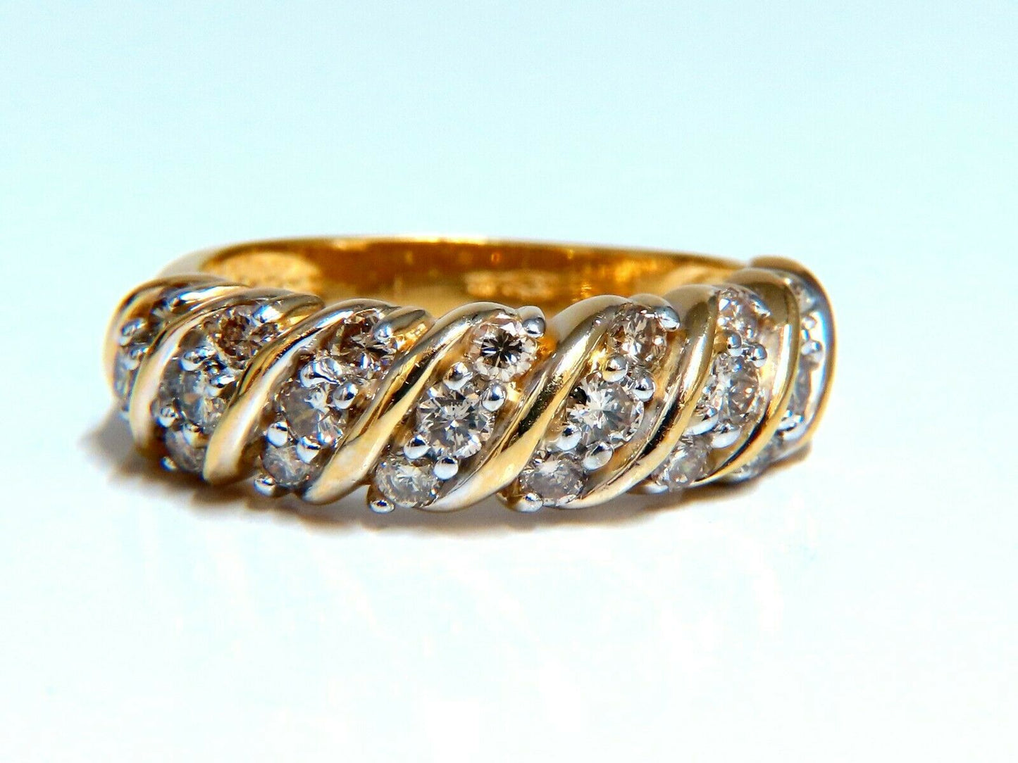 .90ct Natural Round diamonds domed band 14kt