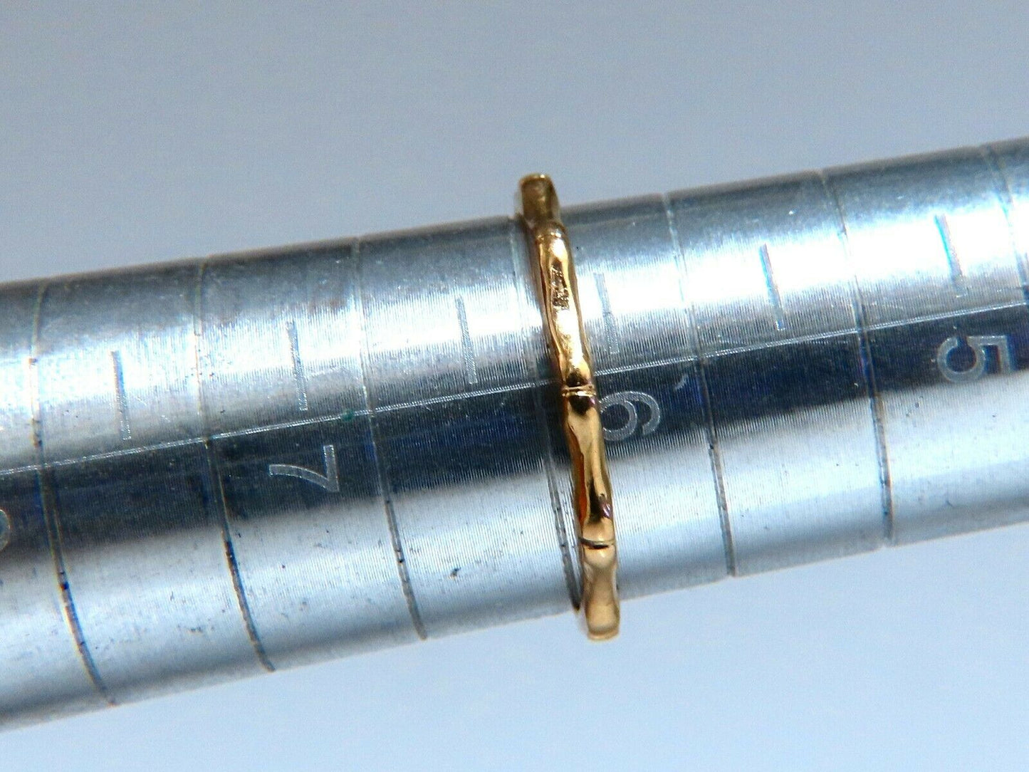 .40ct Natural Black Diamonds & Bamboo Deco Bands Stacking Rings 14kt