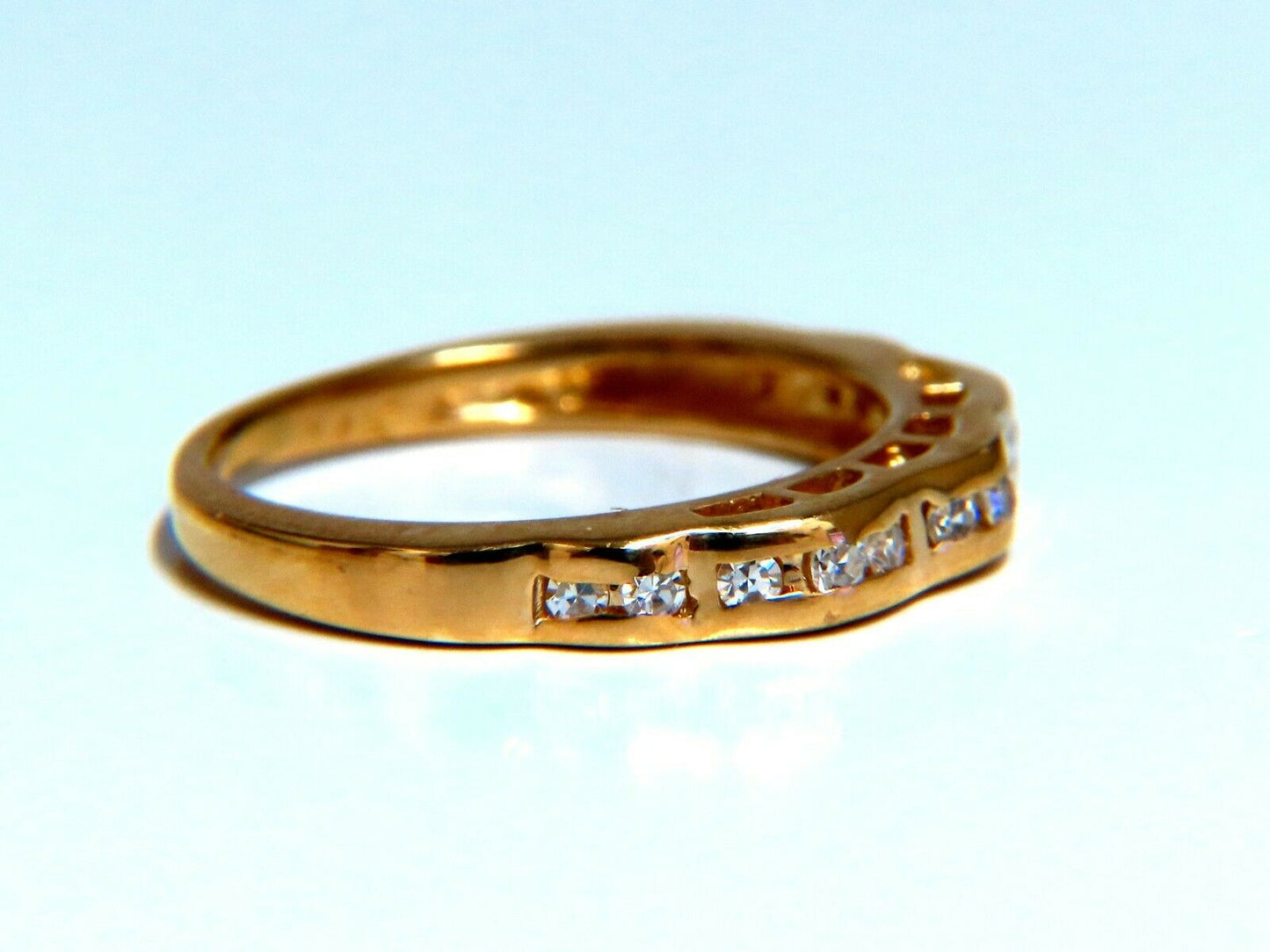 .20ct natural round diamond band ring 14 Karat Channel Set Band