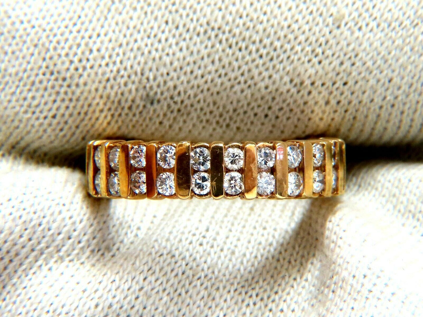 1.50ct natural round diamonds eternity ring channel set durable 14kt