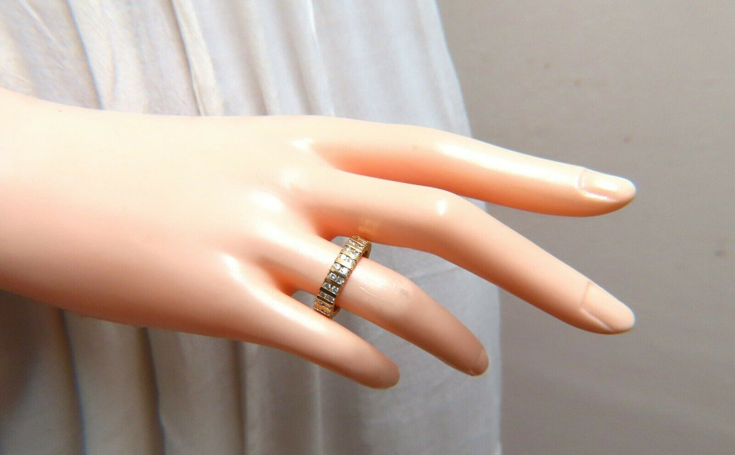1.50ct natural round diamonds eternity ring channel set durable 14kt
