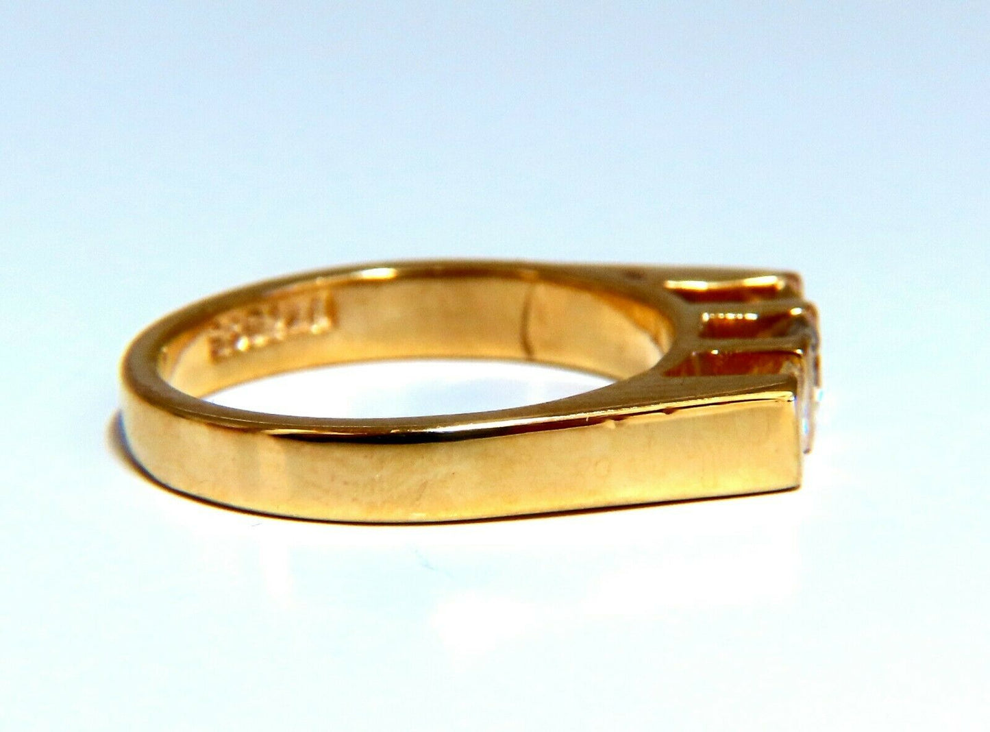 .50ct Natural Fancy Light Yellow Diamonds Ring Channel Bar 14kt